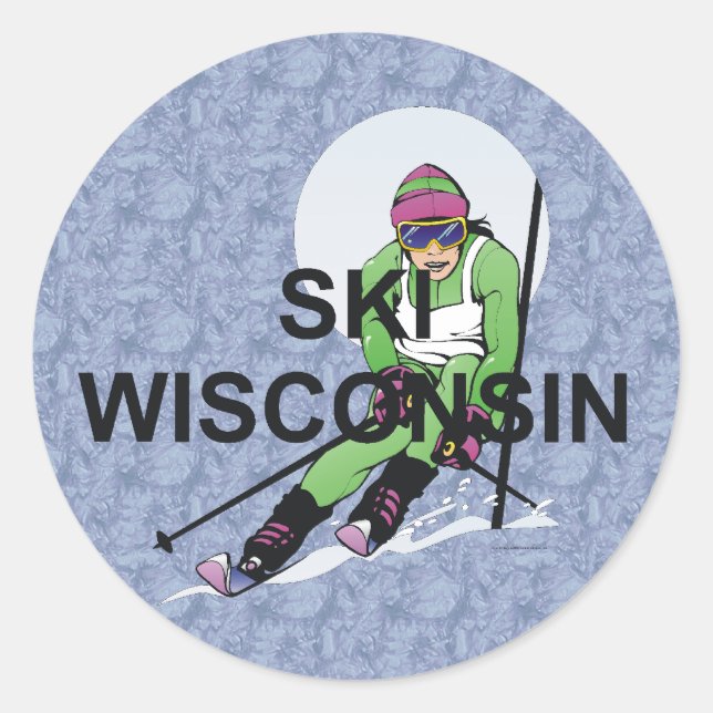Adesivo Redondo TOP Ski Wisconsin (Frente)