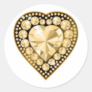 Adesivo Redondo Topaz Gem Heart