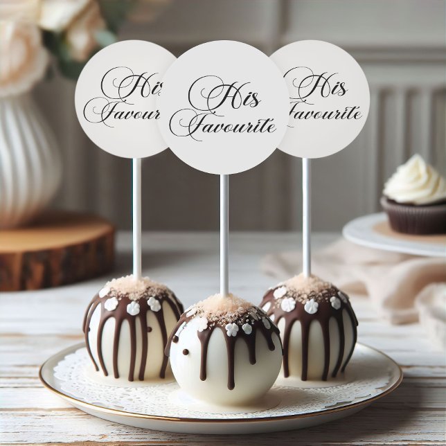 Adesivo Redondo Tópico de Bolo de Script Moderno para Ele (Criador carregado)