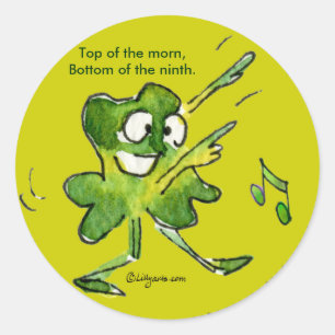 Adesivo Redondo Topo Do Pau De Shamrock Irlandês Morn