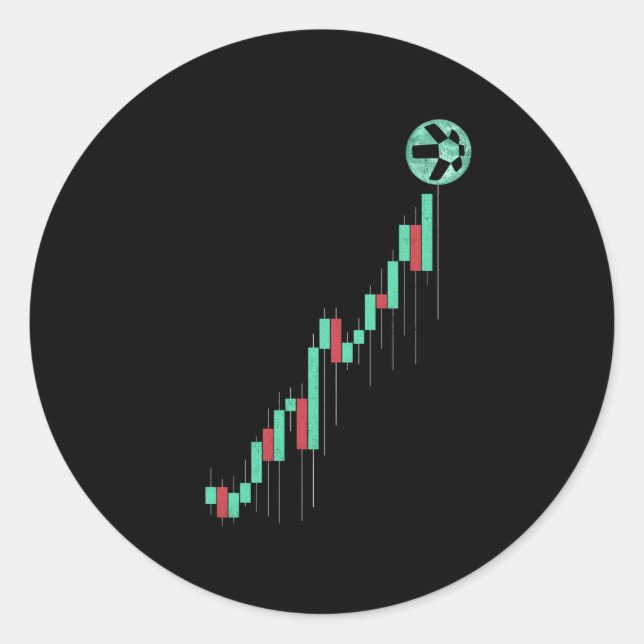 Adesivo Redondo Toque de Criptografia de Negociação de Moedas QNT  (Frente)