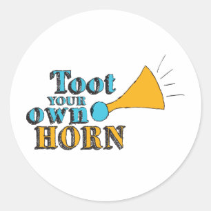 Adesivo Redondo Toque sua própria Arte Inspiradora Horn