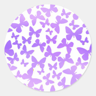 Adesivo Redondo Toques de borboleta (Lavanda)