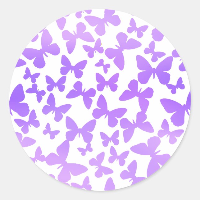 Adesivo Redondo Toques de borboleta (Lavanda) (Frente)