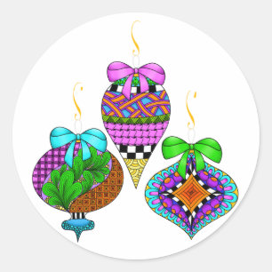 Adesivo Redondo Torção do Ornamento