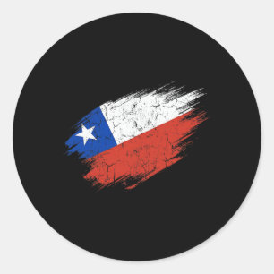 Adesivo Redondo Torcedor de Futebol Chileno Bandeira Rasgada Orgul