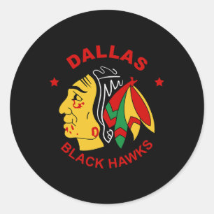 Adesivo Redondo Torcedor de hóquei vintage do Dallas Black Hawks