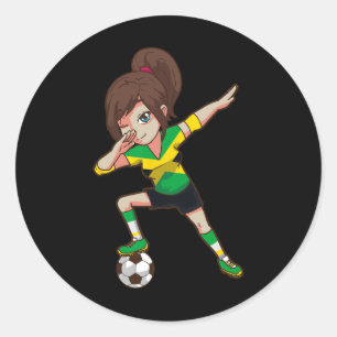 Adesivo Redondo Torcendor de Futebol Jamaica Bandeira Jamaicana Me