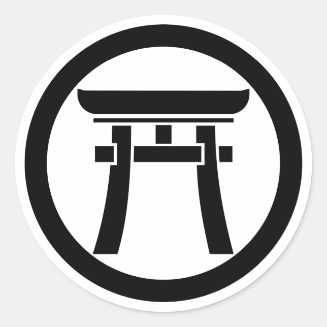 Adesivo Redondo Torii em um círculo (Frente)