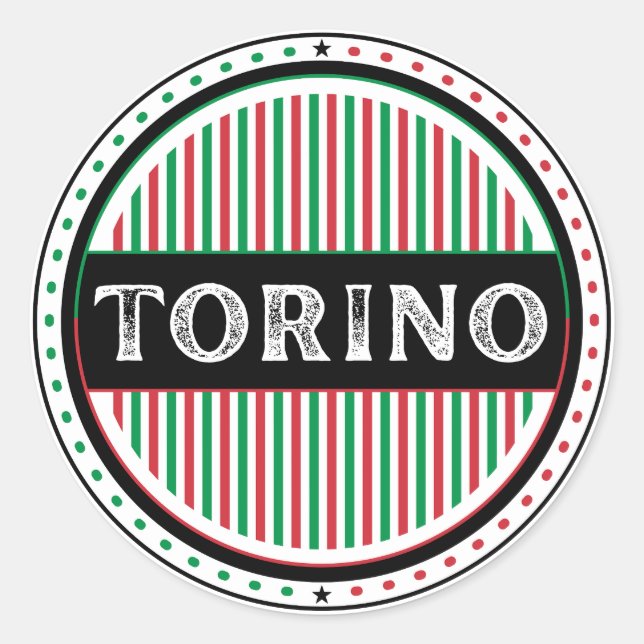 Adesivo Redondo Torino City Pride Emblem – Italian Identity (Frente)