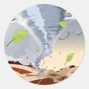 Adesivo Redondo Tornado do furacão