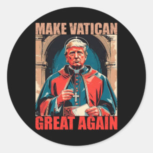 Adesivo Redondo Tornar Excelente Vaticano Novamente - Pope Trump M