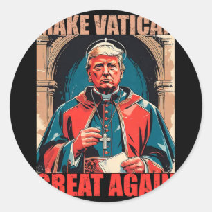 Adesivo Redondo Tornar Excelente Vaticano Novamente - Pope Trump M