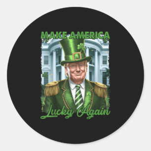 Adesivo Redondo Torne A América Sortuda De Novo Trump Leprechaun R
