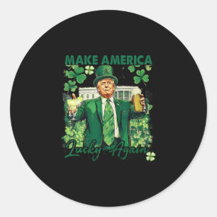 Adesivo Redondo Torne a América Sortuda Novamente Funny Trump St P