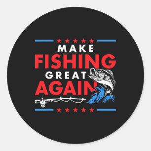 Adesivo Redondo Torne a Pesca Grande Novamente Funny Fisherman Fis