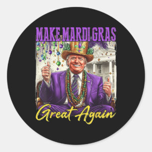 Adesivo Redondo Torne o Mardi Gras Grande Novamente