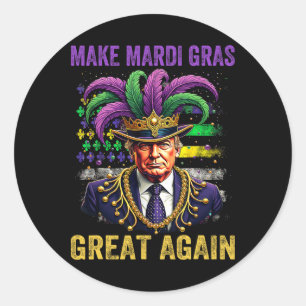 Adesivo Redondo Torne o Mardi Gras Grande Novamente Divertido Mard