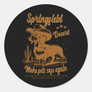 Adesivo Redondo Torne Os Animais Seguros Novamente Cowboy Dachshun