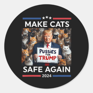 Adesivo Redondo Torne Os Animais Seguros Novamente Trump 2024 Salv