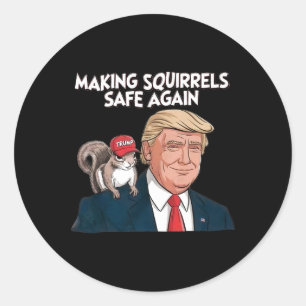 Adesivo Redondo Torne os esquilos seguros novamente Trump 2024