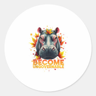 Adesivo Redondo Torne-se um Retro Bebê Anônimo Hippo Moo Deng Autu