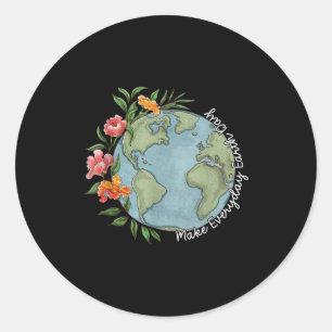 Adesivo Redondo Torne Todo Dia Dia Da Terra Floral Planet Lindo 