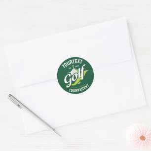 Adesivo Redondo Torneio de Golfe do nome Pro Golf Torphy Golfing