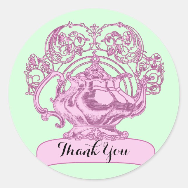 Adesivo Redondo Torneira de bule de vinheta (Frente)