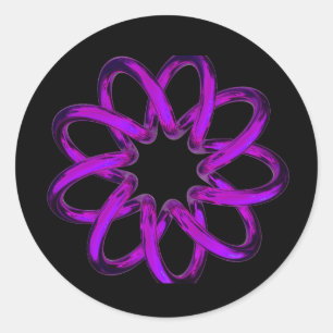 Adesivo Redondo Toro Purple Neon Em Fundo Preto