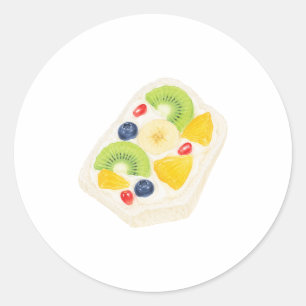 Adesivo Redondo Torrada De Fruta Cream Cheese Kiwi Mirtilo Café Da