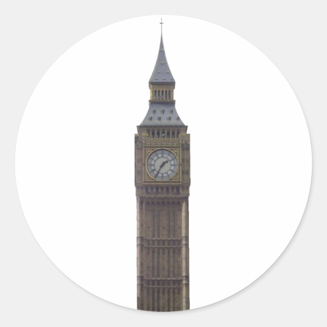 Adesivo Redondo Torre Big Ben Clock: (Frente)