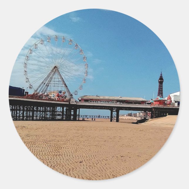 Adesivo Redondo Torre Blackpool (Frente)