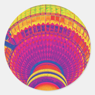 Adesivo Redondo Torre da tevê (Fernsehturm), Berlim, cor do