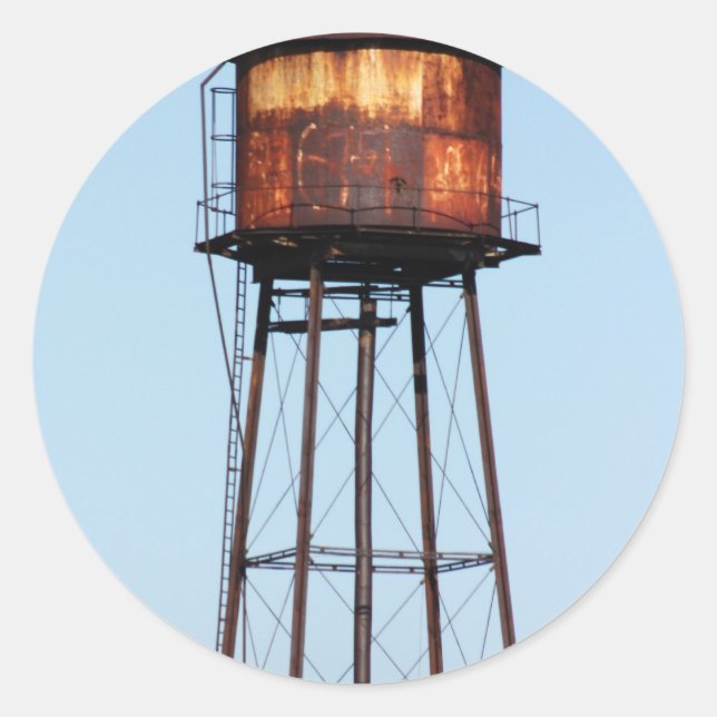 Adesivo Redondo Torre de água (Frente)