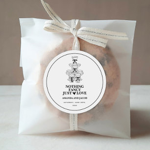 Adesivo Redondo Torre de Champanhe Nada de Luxo, Apenas Amor Casam