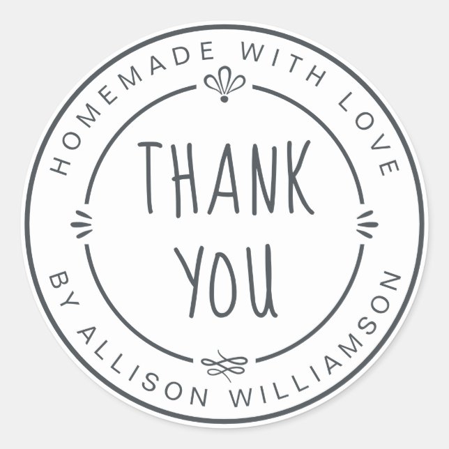 Adesivo Redondo Torre de Maçã Rústica, Caseira, Preta (Frente)