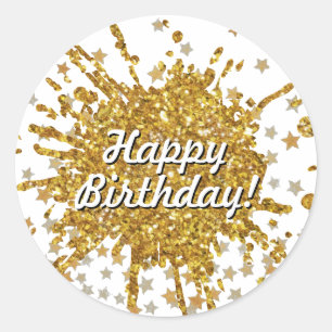 Adesivo Redondo Torre-de-ouro brilhante grafite estrelas-gotas