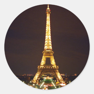 Adesivo Redondo Torre Eiffel à Noite