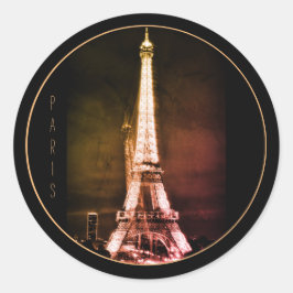 Adesivo Redondo Torre Eiffel & Arte Surrealista Paris /amo França