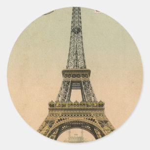 Adesivo Redondo Torre Eiffel do vintage