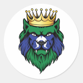 Adesivo Redondo Torres Strait Islands Lion King Flag