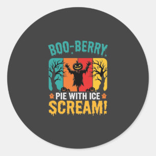 Adesivo Redondo Torta Boo-Berry Halloween Design de Sorvete