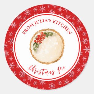 Adesivo Redondo Torta De Natal De Panificação De Férias