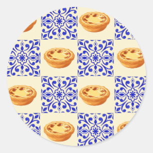 Adesivo Redondo Torta e Azulejos Portugueses