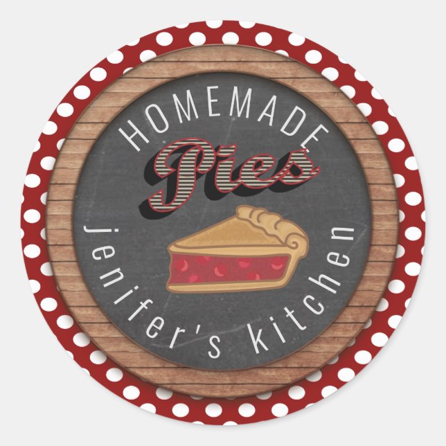 Adesivo Redondo Tortas caseiras de tipografia em quadrinhos (Frente)