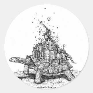 Adesivo Redondo Tortoise Town Sticker:D (tartaruga gigante/tartaru