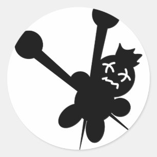 Adesivo Redondo tortura preta das agulhas da boneca do voodoo