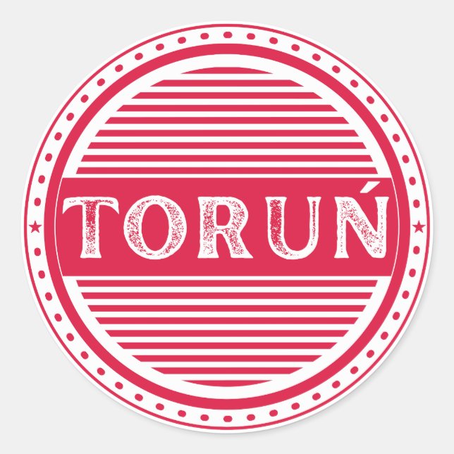 Adesivo Redondo Toruń City Pride Emblem – Polish Identity (Frente)
