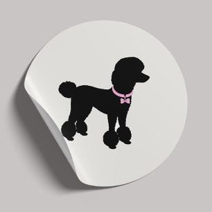 Adesivo Redondo Tosa Canina Silhueta Moderna Clássica Redonda
